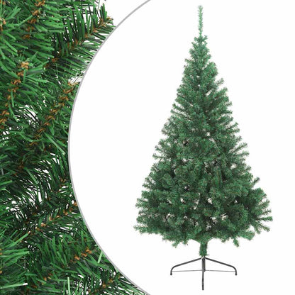 Vidaxl Medio Árbol De Navidad Artificial Con Soporte Pvc Verde 210 Cm_0