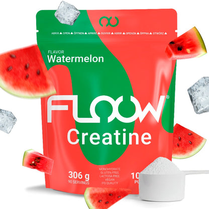 Creatina Monohidrato En Polvo 306g (90 Dosis) - Creatina Pura Sabor Sandía - Suplemento Deportivo Para Masa Muscular_0