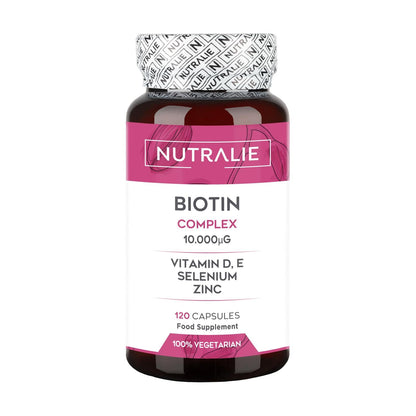 Nutralie Biotin Complex 10.000 mcg Cabelo, Pele, Unhas, 120 Cápsulas 