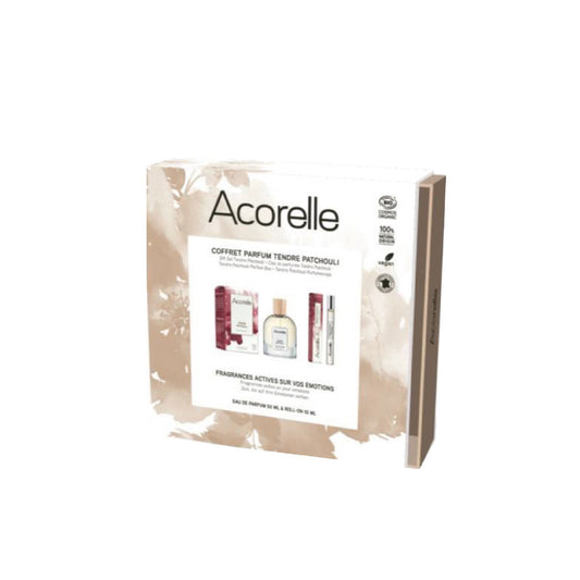 Conjunto de perfumes 100% de origem natural, fragrância Tendre Patchouli, Acorelle, 1x50ml + 1x10ml