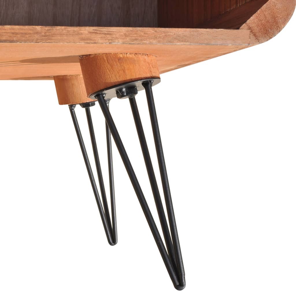 Mesa De Centro Madera Maciza Paulownia Marrón 90x55,5x38,5 Cm_3