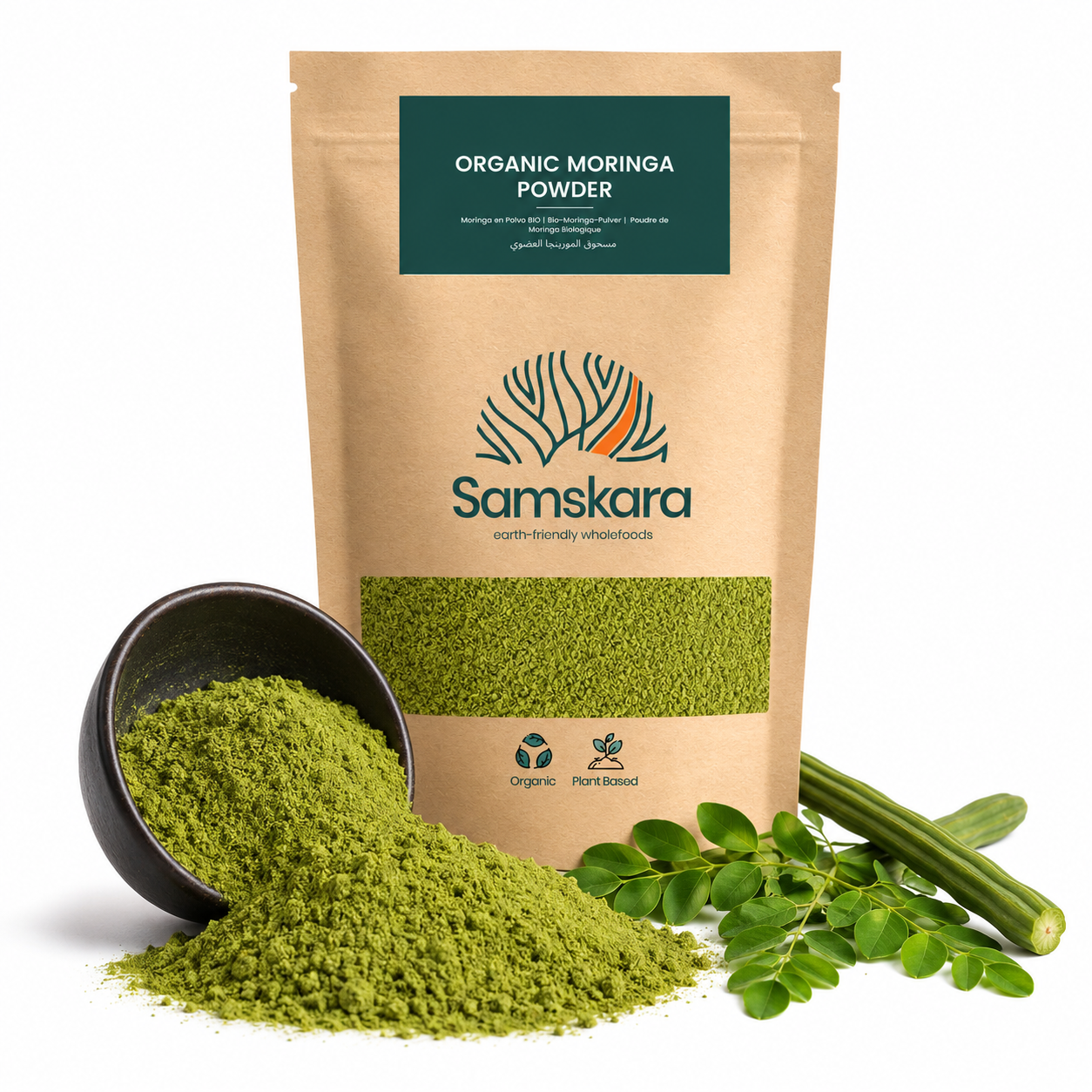 Moringa En Polvo Bio - 500g | Superalimento Ecológico Vegano Para Batidos, Smoothies Y Zumos, Sin Azúcares Añadidos_0