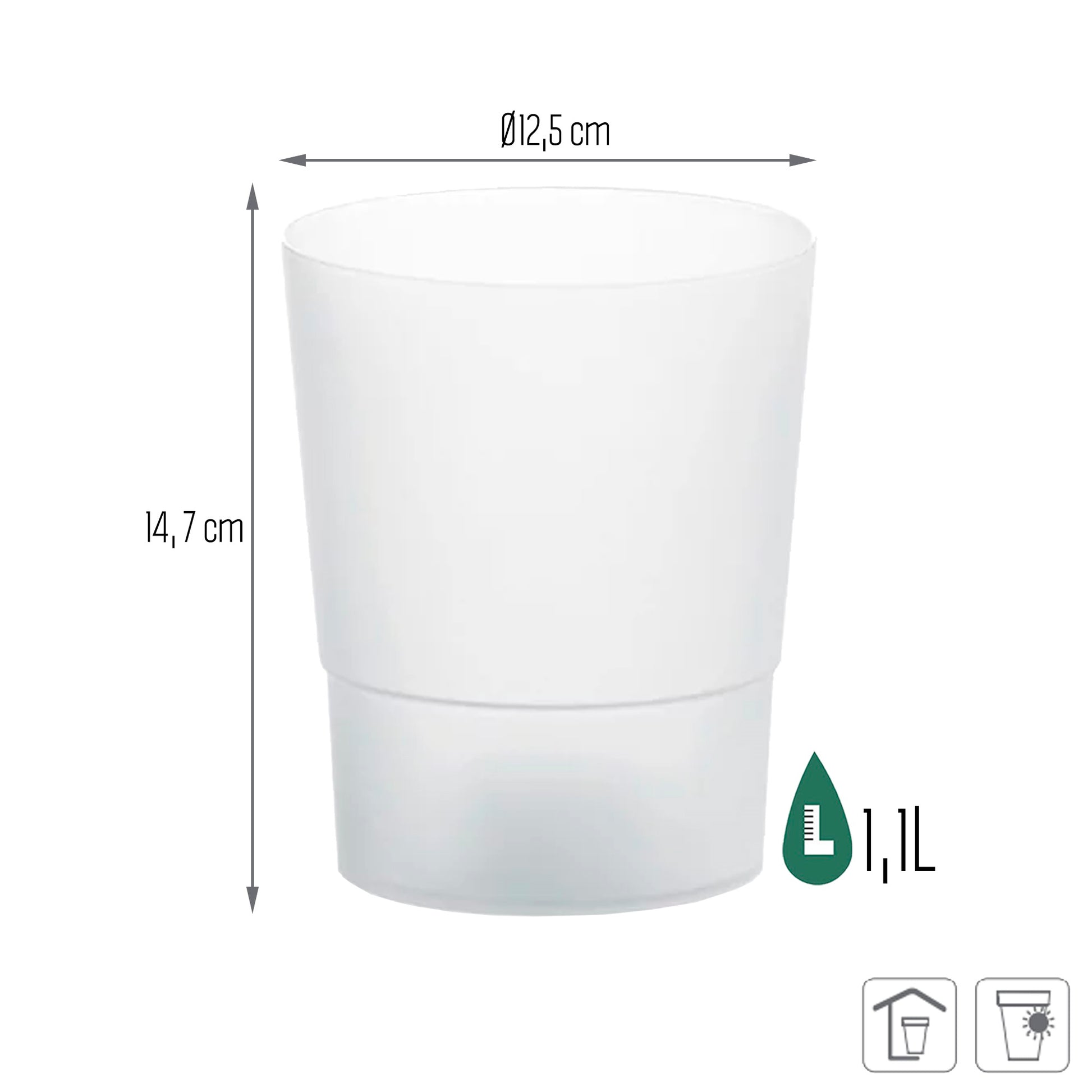 Maceta Coubi Orchid 1,1l., Dimensiones (mm) 125x125x147, Color Transparente