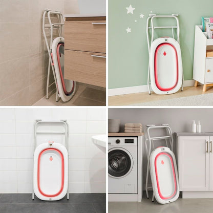 Bathby | Bañera Bebé Rosa Con Cojín, Termómetro Y Soporte Plegable | Ligera, Segura Y Compacta Para Recién Nacidos_5
