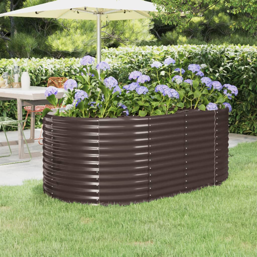 Jardinera Arriate Acero Galvanizado Marrón 175x100x68cm_1