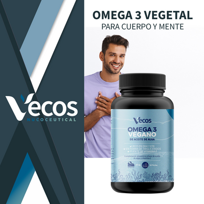 Omega 3 Vegano OMEGATEX® (90 perlas) | Corazón, visión y cerebro | DHA y EPA de algas | Vitamina E natural_1