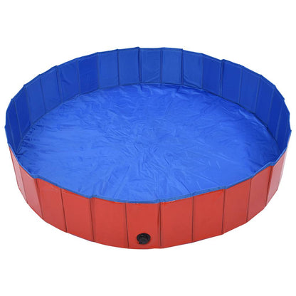 Piscina Para Perros Plegable Pvc Rojo 160x30 Cm_2
