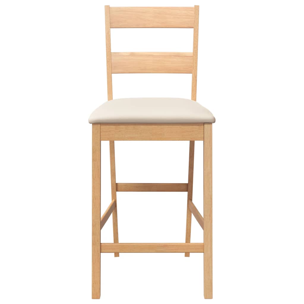 Taburetes De Bar Con Cojines 2 Uds Madera Maciza Natural Caucho_3