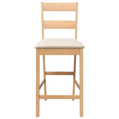Taburetes De Bar Con Cojines 2 Uds Madera Maciza Natural Caucho_3