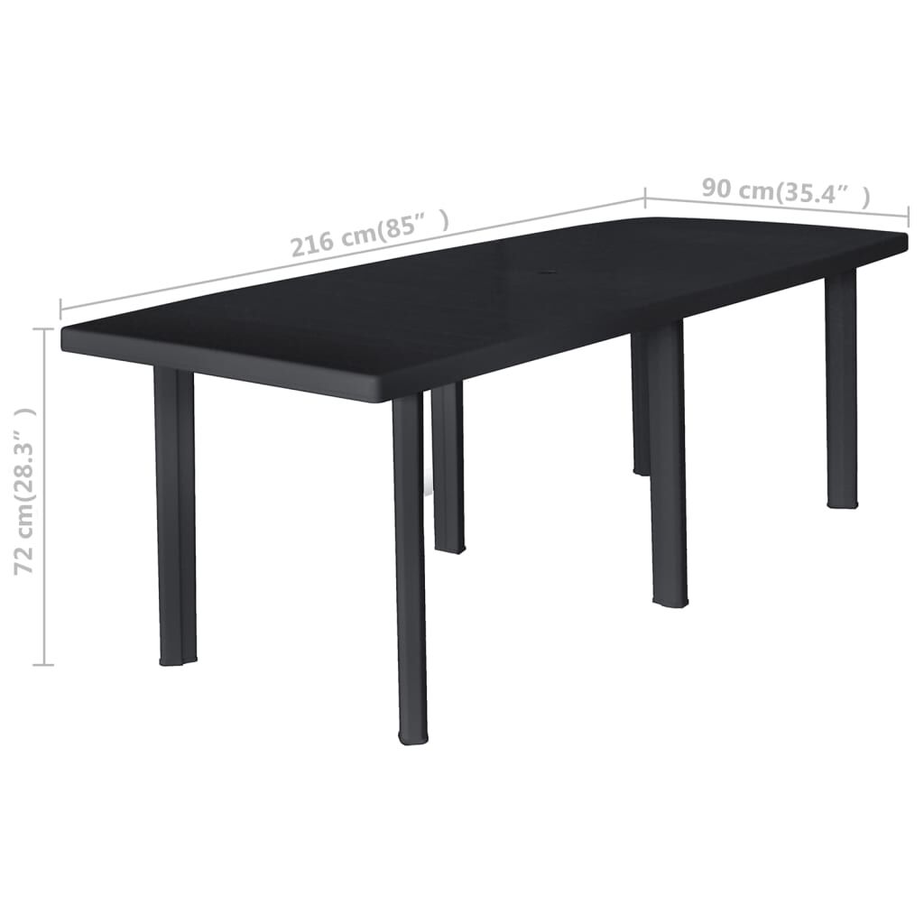 Vidaxl Conjunto De Comedor De Jardín 11 Piezas Plástico Gris Antracita_2