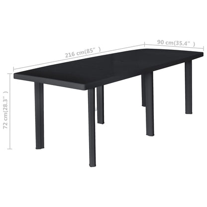 Vidaxl Conjunto De Comedor De Jardín 11 Piezas Plástico Gris Antracita_2