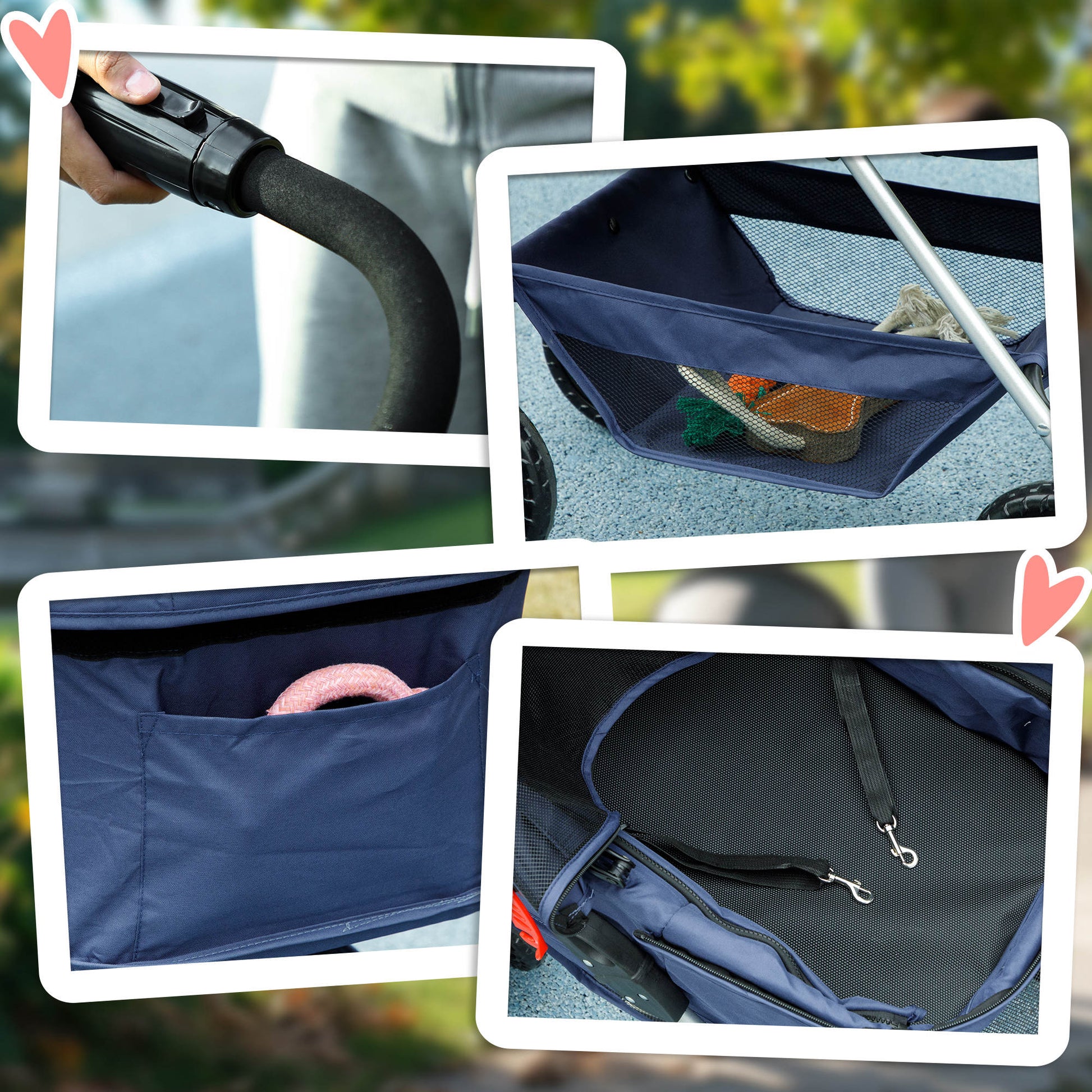 Pawhut Carrito Para Perros Plegable 3 En 1 Con Cesta De Almacenaje 76x50x102 Cm_3
