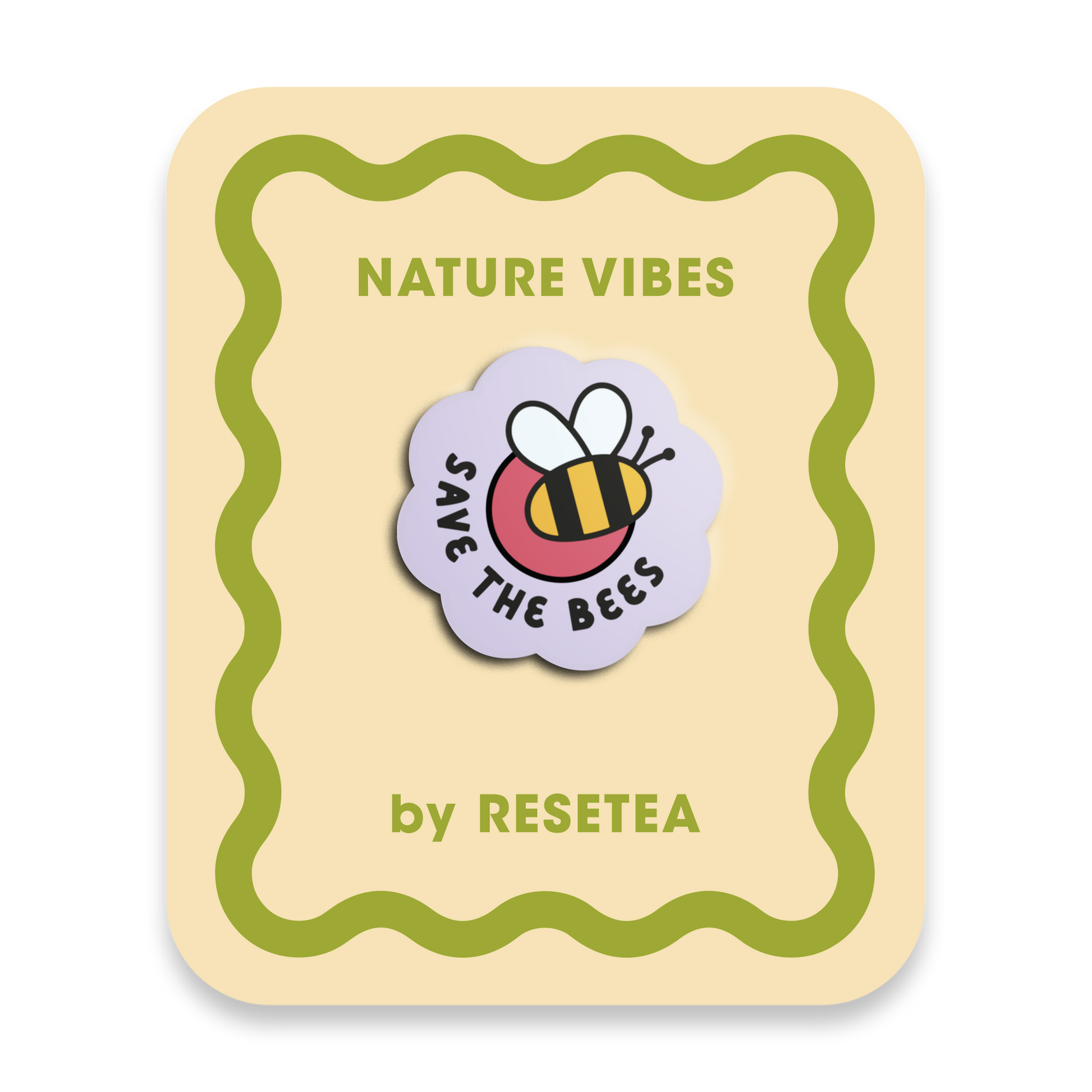 Pin Save The Bees - Accesorio Moderno y Original para Chaquetas, Mochilas y Bolsos - Nature Vibes_0
