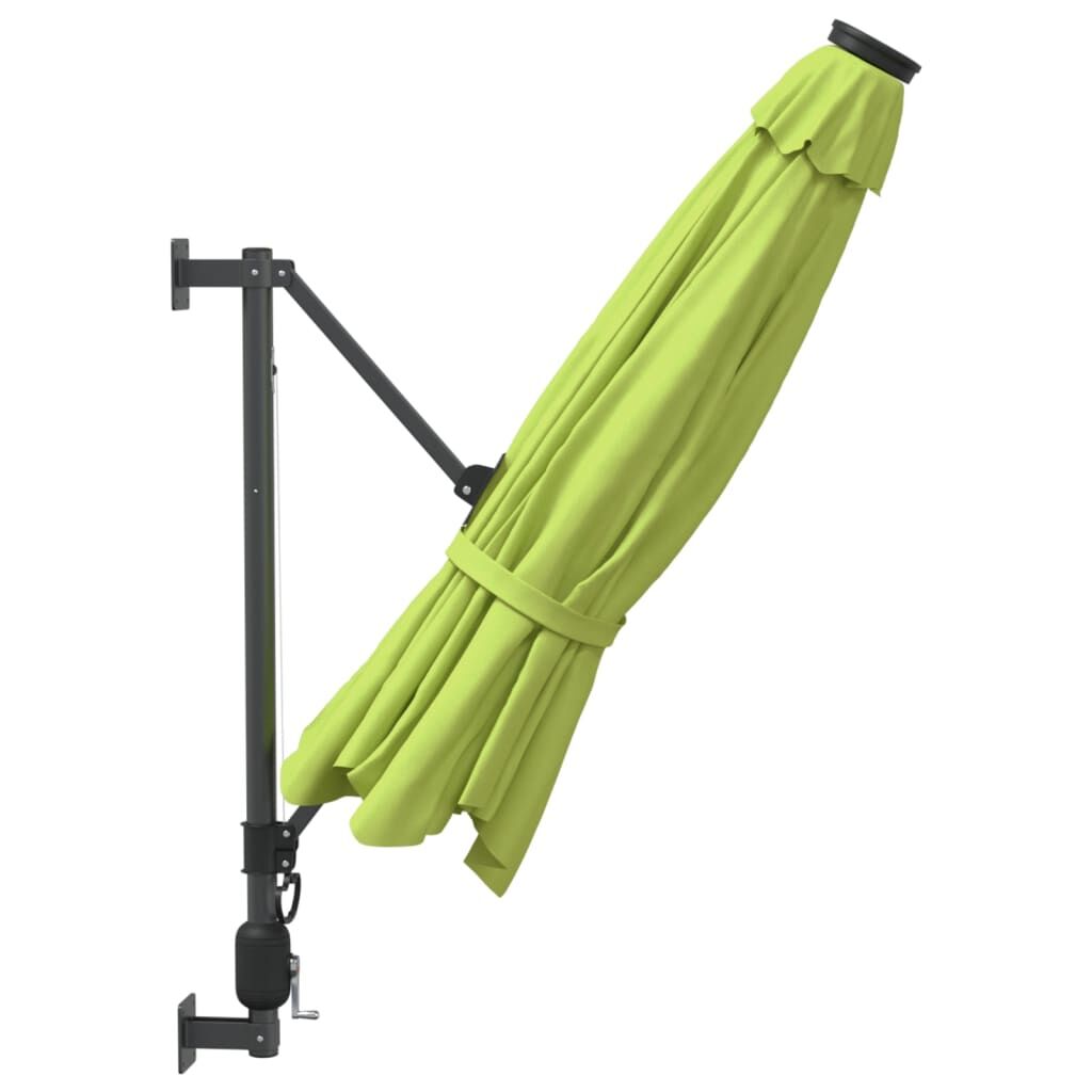 Vidaxl Sombrilla De Pared Con Led Verde Manzana 290 Cm_4