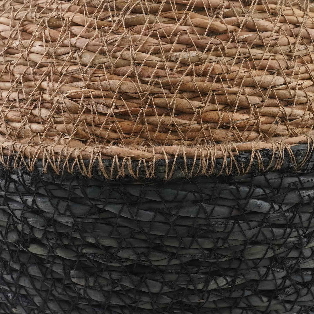 Maceta Con Asas Negro Ø 22 X 20 Cm 100% Hierba Marina_4