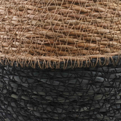 Maceta Con Asas Negro Ø 22 X 20 Cm 100% Hierba Marina_4