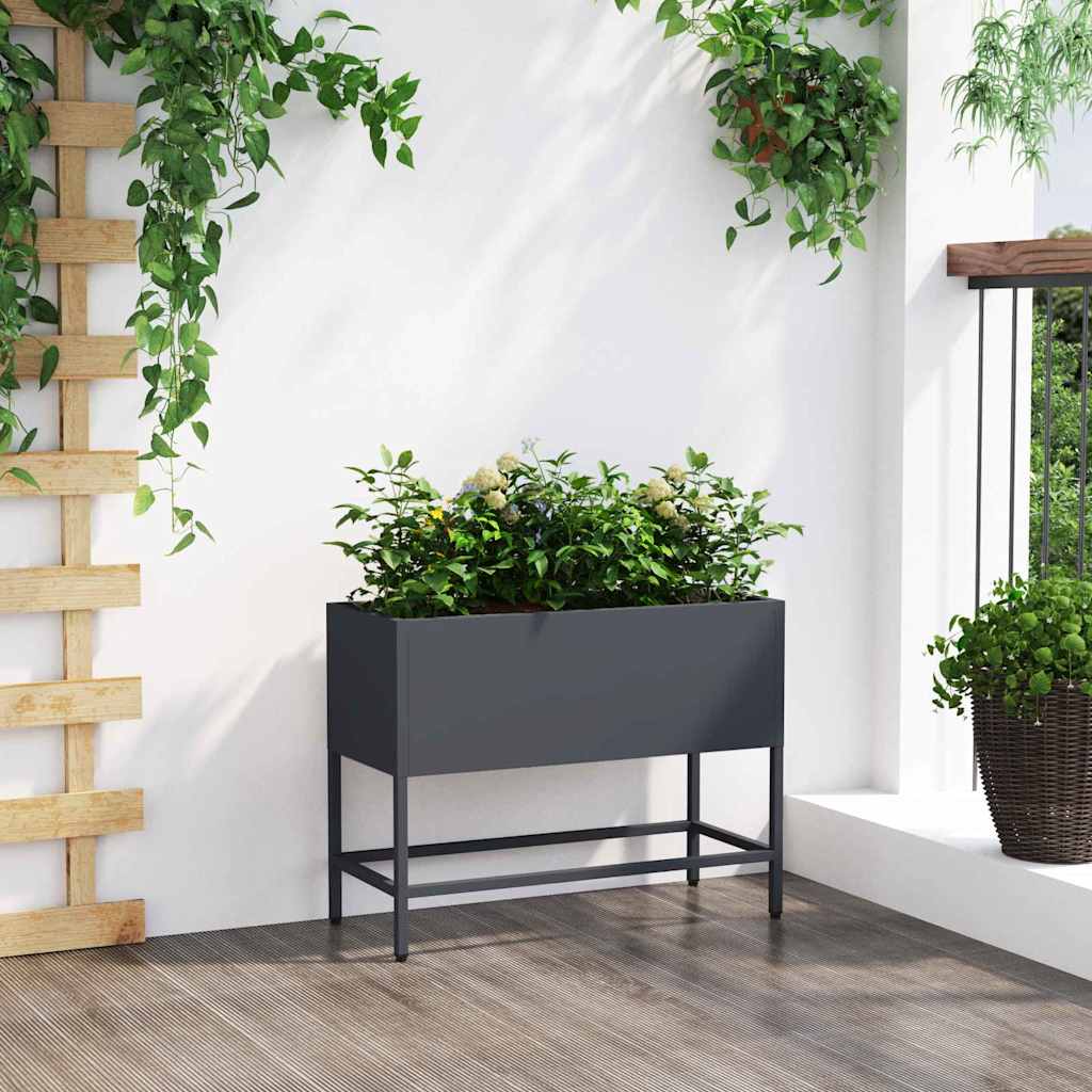 Jardinera Elevada Antracita 60 X 26 X 45 Cm Acero_3