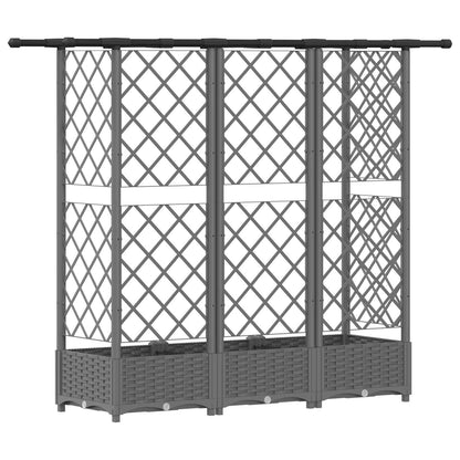 Cama Elevada Con Trellis Y Techo Gris Claro 164 X 40 X 121 Cm_4