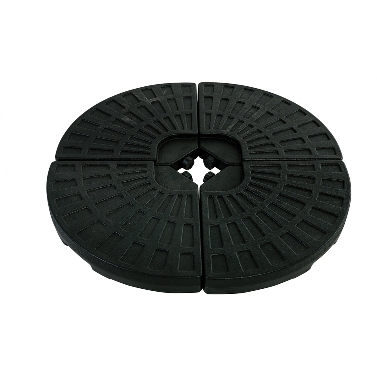 Pie De Sombrilla Juego De 4 Almohadillas Estabilizadoras De Plástico 13l Mango De Metal Relleno De Agua 52 L O 66 Kg Negro - Mobiliario De Jardín_0