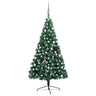 Vidaxl Meia Árvore de Natal com Luzes e Bolas Verde 180 Cm