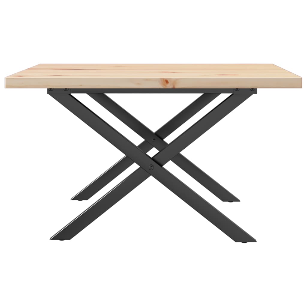 Mesa De Centro Marco X Madera Maciza Pino Y Acero 70x70x40,5 Cm_3