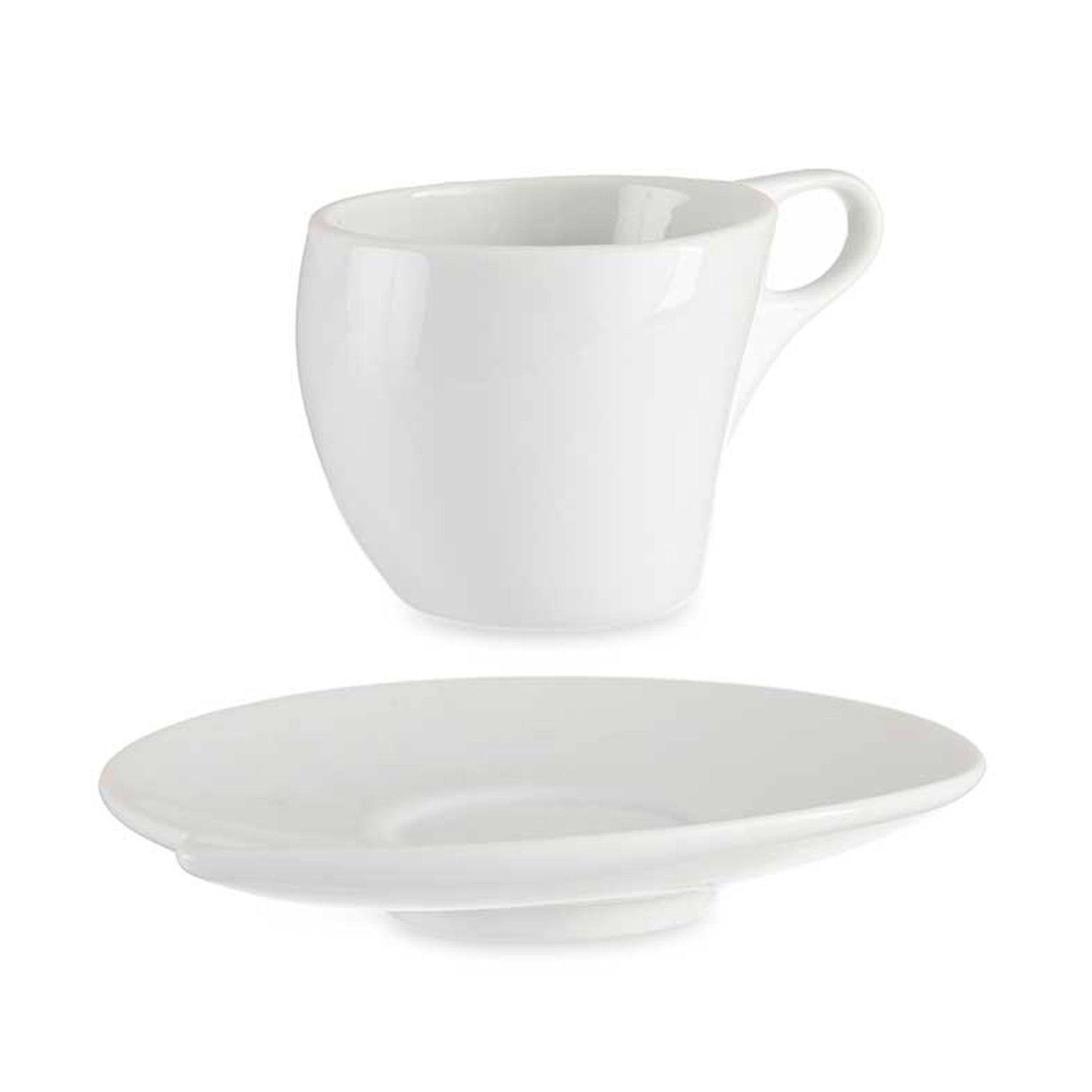 Set 6 Tazas Porcelana Blanca C Plato 120 Colección Vessia_3