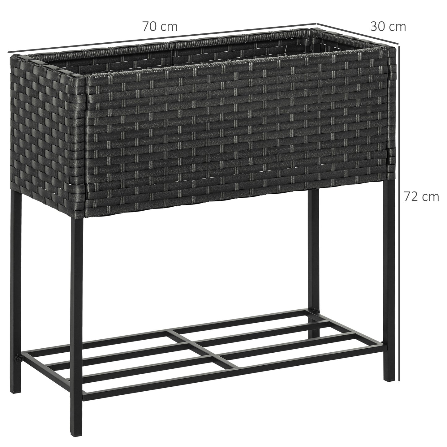 Outsunny Soporte Para Jardinera Exterior Huerto Urbano Con Estante 70x30x72 Cm_2