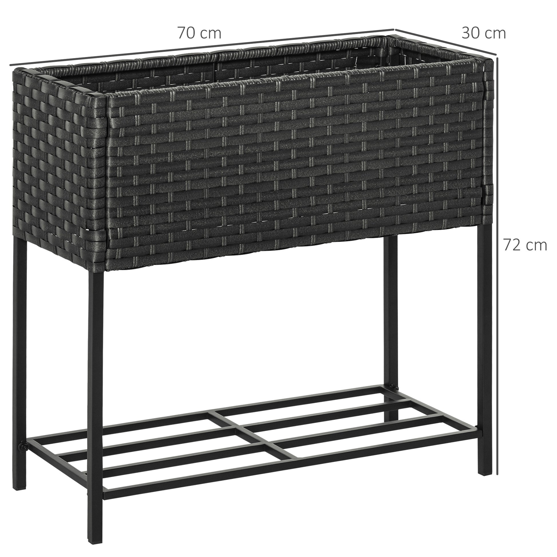 Outsunny Soporte Para Jardinera Exterior Huerto Urbano Con Estante 70x30x72 Cm_2