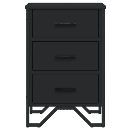 Mesita De Noche Madera De Ingeniería Negro 40x41x60 Cm_3