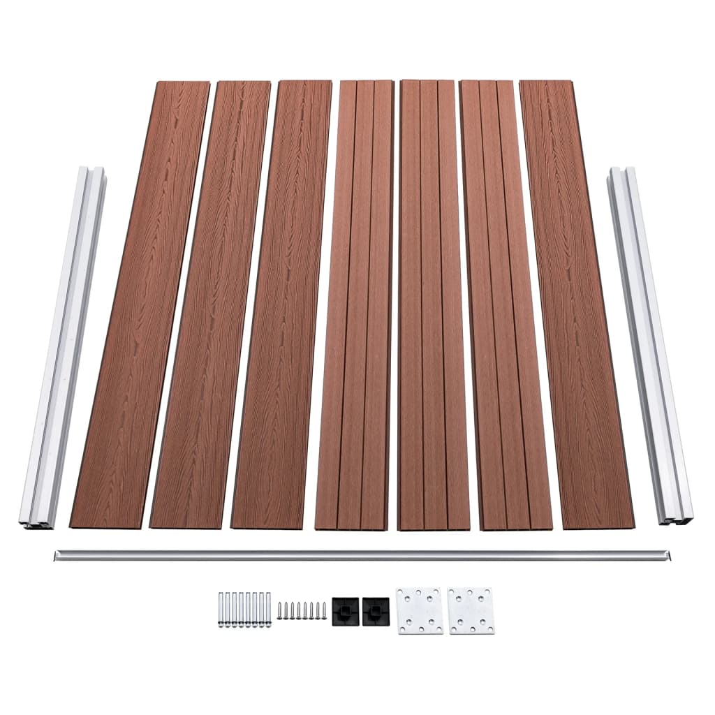 Set De Panel De Valla Wpc Marrón 699x146 Cm / Vetonek_1