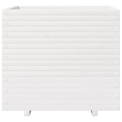 Jardinera De Madera Maciza De Pino Blanca 80x80x72 Cm_4
