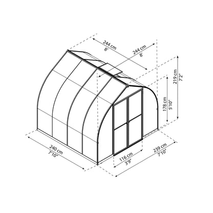 Bonita Estufa de Jardim 244x244x219 cm 