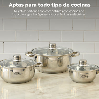 Set 12 Piezas, Batería De Cocina En Acero Inoxidable_2