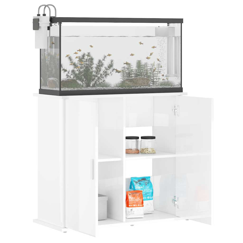 Vidaxl Soporte De Acuario Madera Ingeniería Blanco Brillo 81x36x73 Cm_3