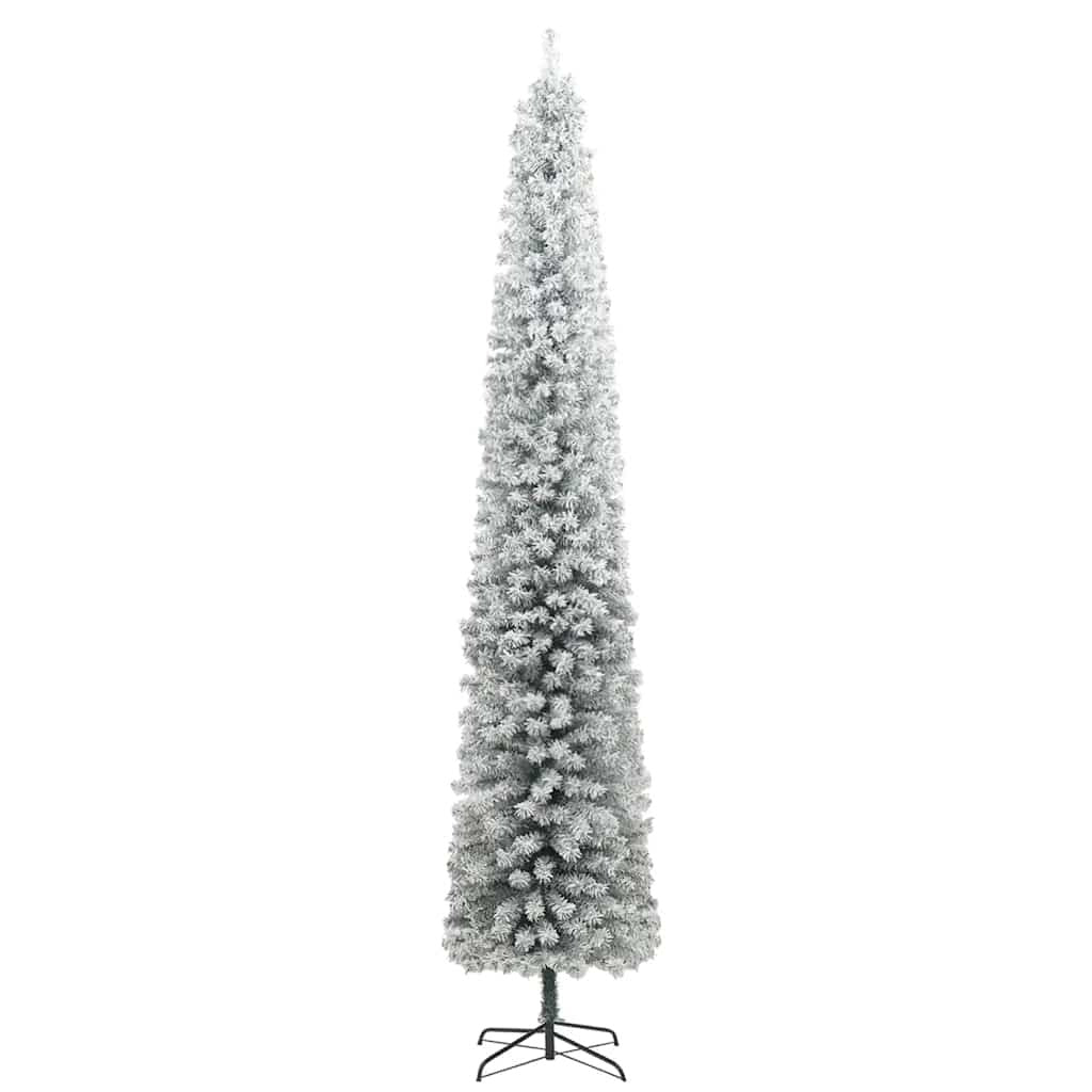 Vidaxl Árbol De Navidad Estrecho Con 300 Led Y Bolas Y Nieve 270 Cm_4