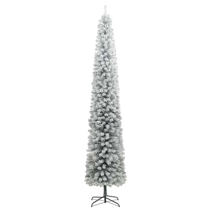 Vidaxl Árbol De Navidad Estrecho Con 300 Led Y Bolas Y Nieve 270 Cm_4