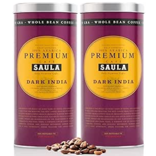 Pacote x 2 cafés expresso grandes premium Dark India Grain 500g