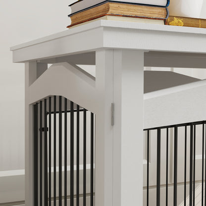 Pawhut Jaula Para Perros Medianos 3 En 1 Con Tapa Superior Desmontable Blanco_4