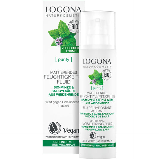 Fluido Hidratante Matificante Logona Mint e Bio Acid 30 ml