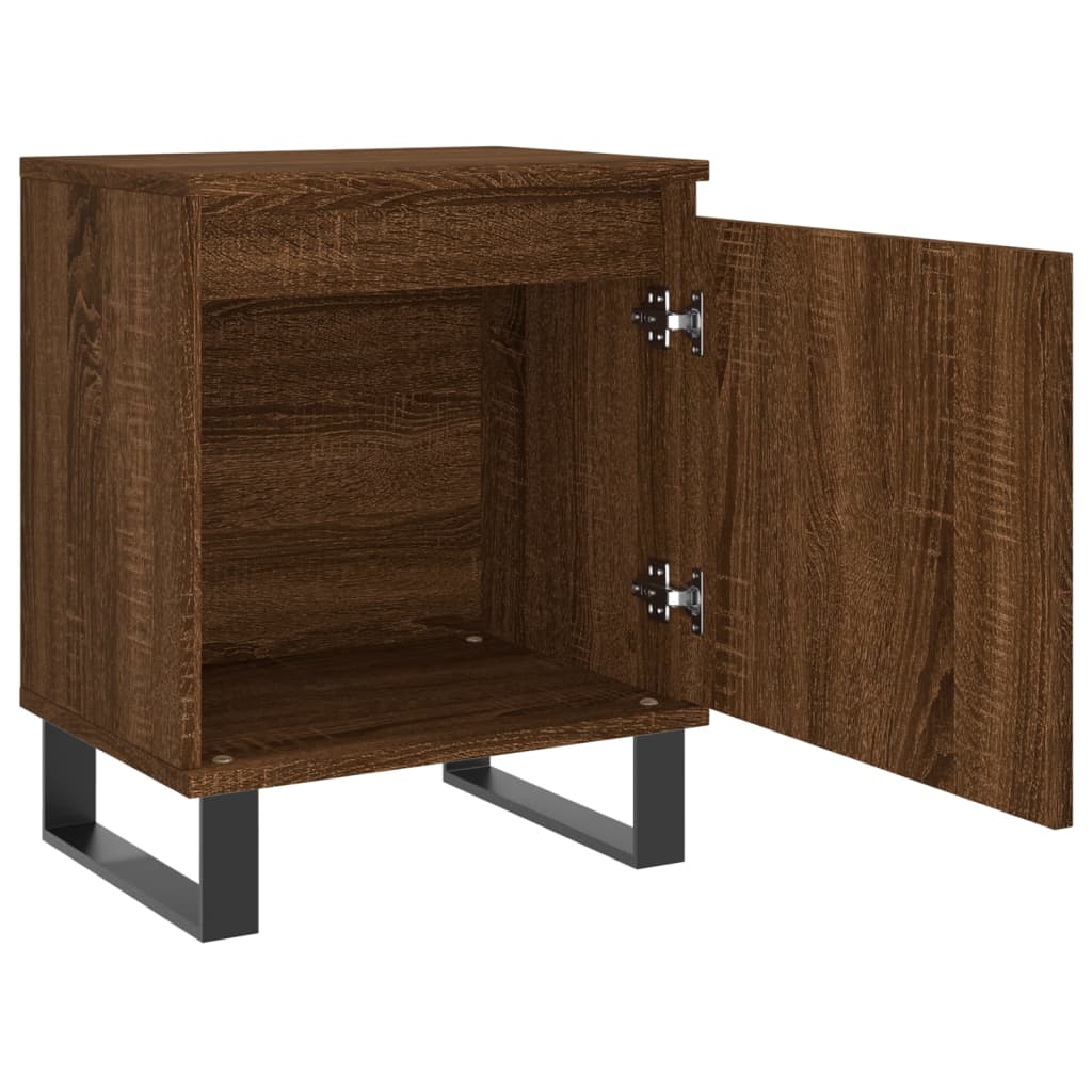 Mesita De Noche 2 Uds Madera Ingeniería Roble Marrón 40x30x50cm_4