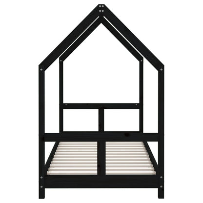 Vidaxl Estructura De Cama Para Niños Madera De Pino Negro 80x200 Cm_4