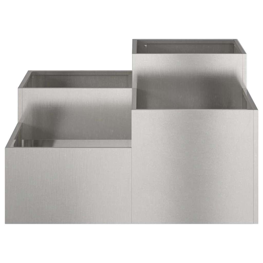 Maceta Para Jardín Plateado 80 X 80 X 48 Cm Acero Inoxidable_5