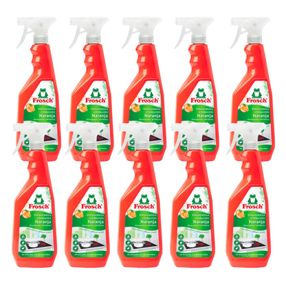 Embalagem de 10 Produtos de Limpeza de Indução e Vitrocerâmicos Frosch Eco Orange 750 ml
