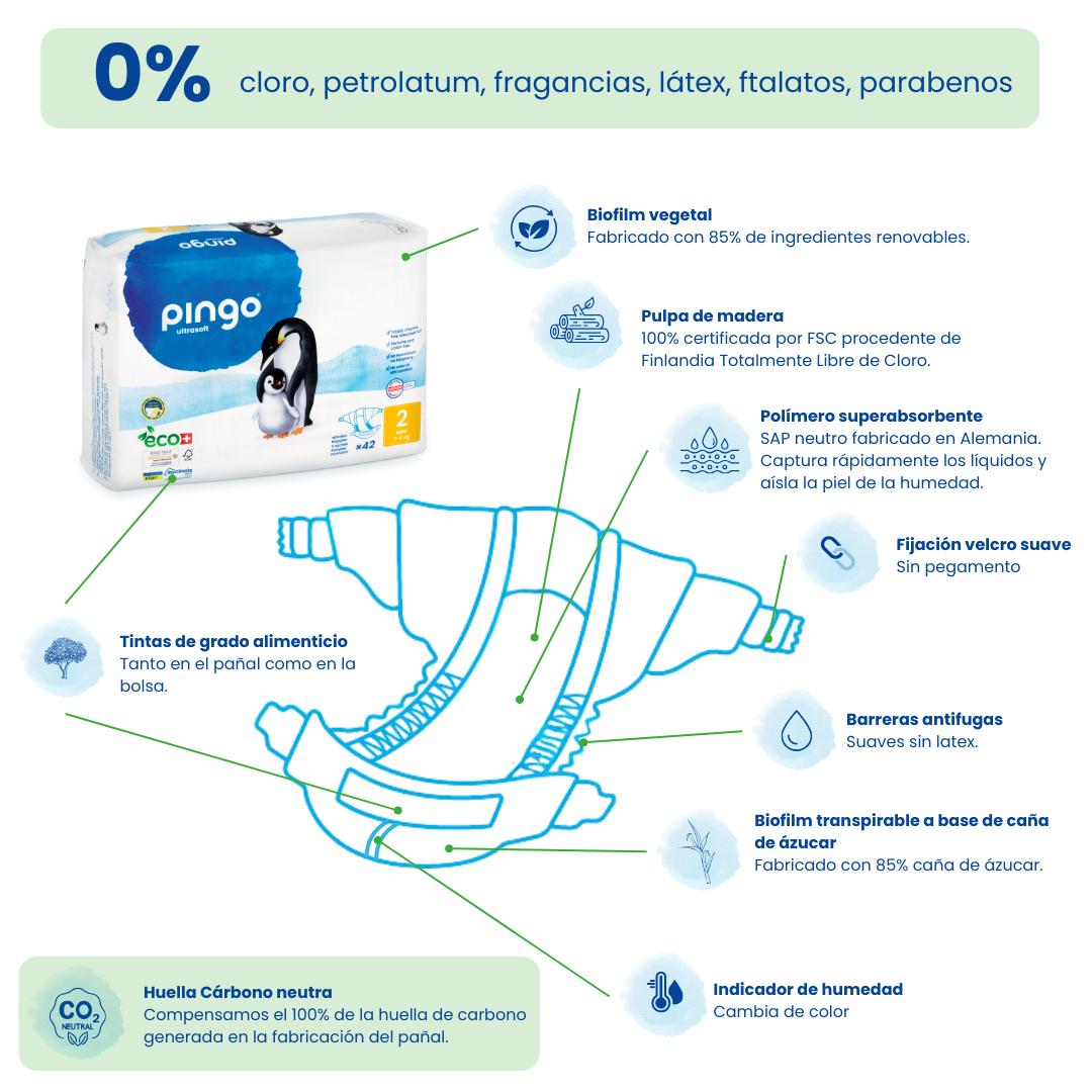 Fraldas T2 (3-6kg) Pingo 42 Unidades