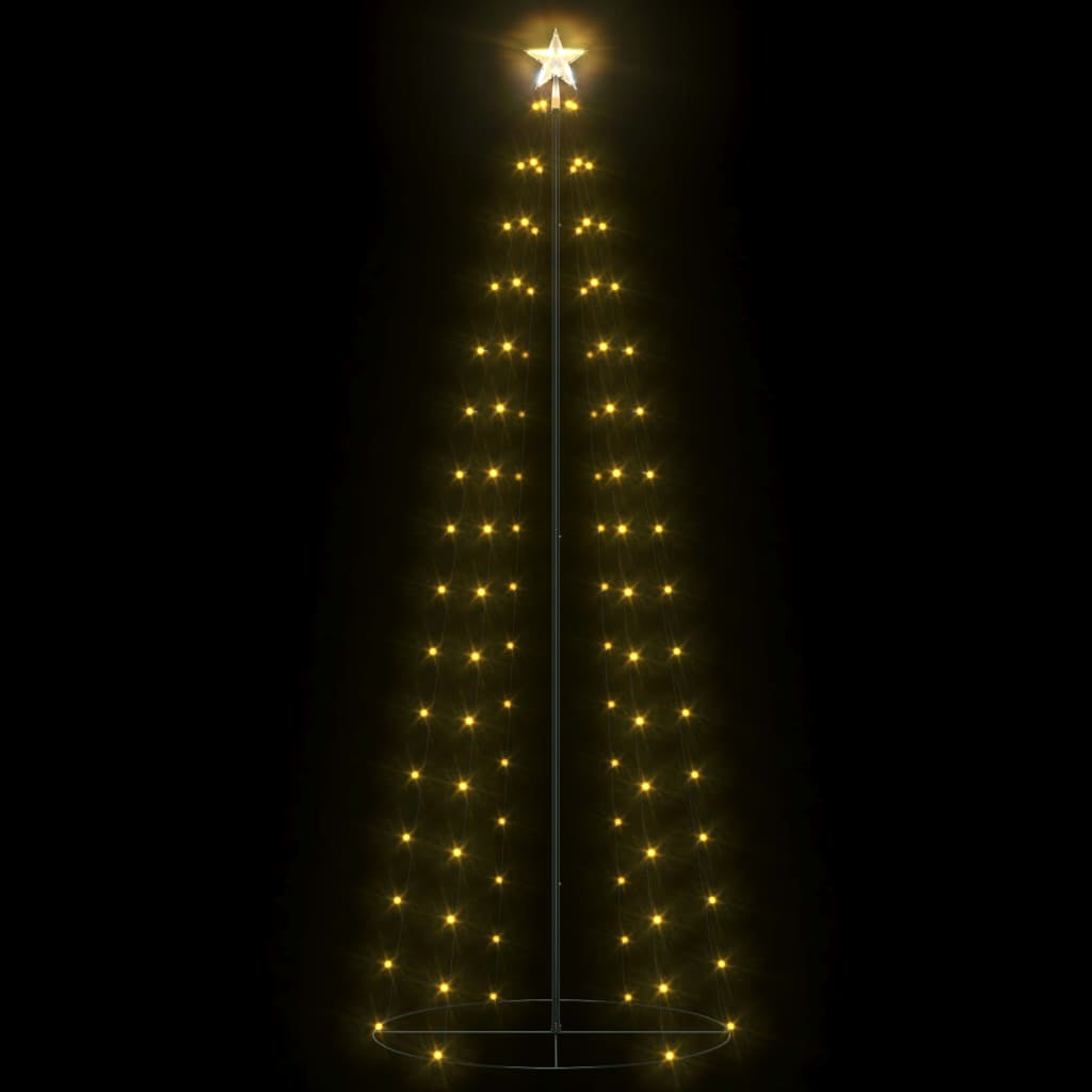 Vidaxl Árbol De Navidad Forma De Cono 100 Led Blanco Cálido 70x180 Cm_3