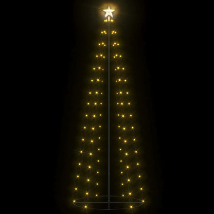 Vidaxl Árbol De Navidad Forma De Cono 100 Led Blanco Cálido 70x180 Cm_3