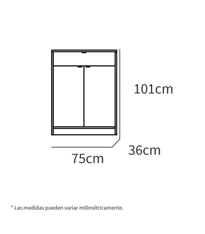 Armario Zapatero Berlin En Blanco Brillo. 75 Cm(ancho) 101 Cm(altura) 36 Cm(fondo)_4