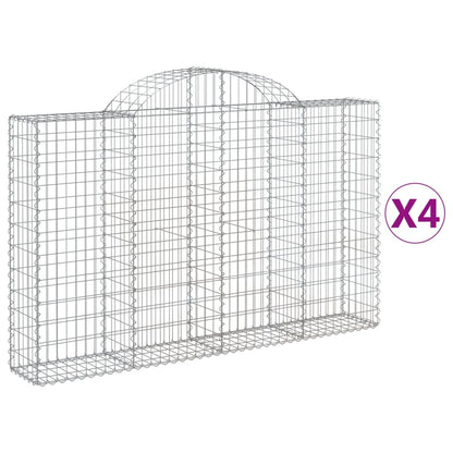 Cestas De Gaviones 4 Uds Forma De Arco Hierro 200x30x120/140 Cm_0