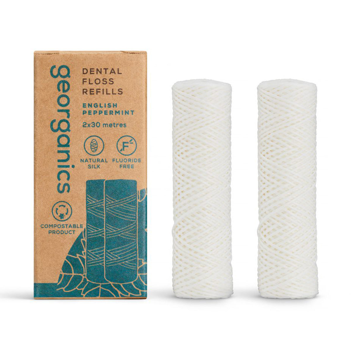 Fio dentário de seda - Menta, Georganics
