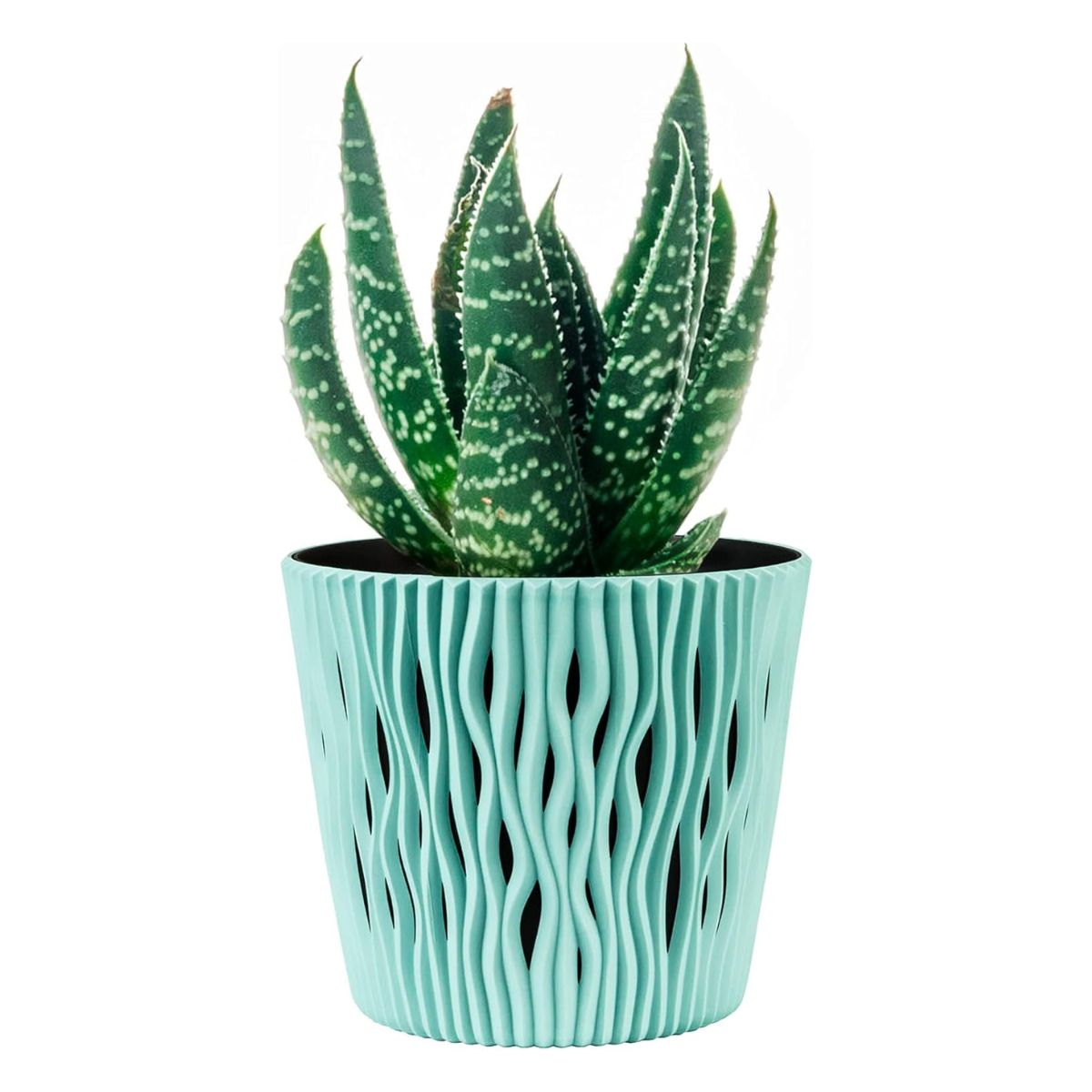 Vaso Duna com inserção turquesa D 19 x 17